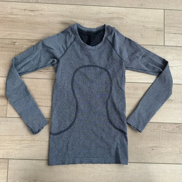 Lululemon Swiftly Tech Long Sleeve Shirt 2.0 Hip Length Parallel Texture Black - Picture 2 of 5